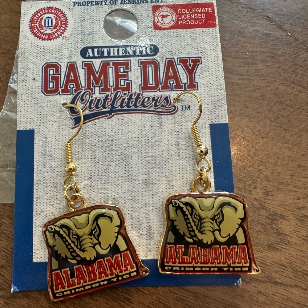 Alabama Crimson Tide Elephant Earrings